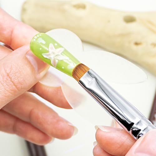 4Pcs Professional Red Wood French Nail Brushes - color: Red