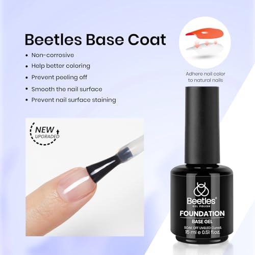 Beetles 3Pcs 15ml Builder Nail Gel with Base and No Wipe Top Coat - color: O-Clear-3