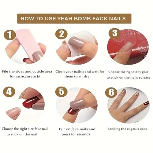 Spring Press on Nails Medium Fake Nails Pink Black Gradient Square Press on Nails Coffin Glossy False Nail with Flowers Designs Full Cover Acrylic Nails Glue on Stick on Nail for Women 24PCS - color: W8