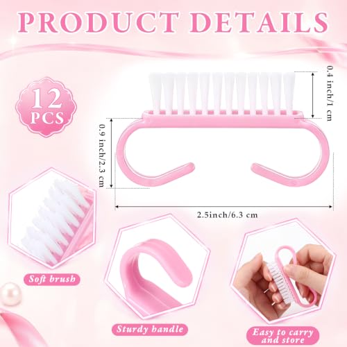Patelai 24 Pcs Nail Brushes for Cleaning, Fingernail Hand Toes,Macarons - color: Macarons