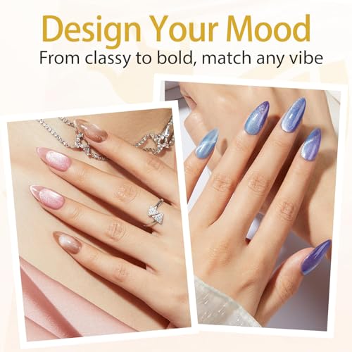 modelones 3-in-1 Cat Eye Magnet Nail Art Tool,Cylindrical & Ball Magnet Nail Art Pens, Multi-Effect Magnets for Cat Eye Gel Polish DIY at Home Salon(Magnet Only, No Gel Included) - color: A1-3-in-1 Gold Double Head Cat Eye Magnet