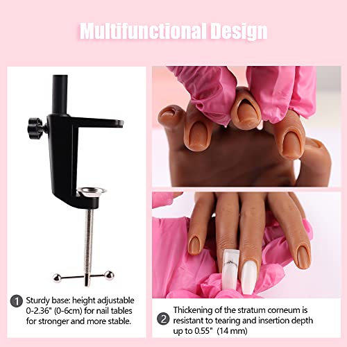 Nail Pratice Training Hand for Acrylic Nails with Stand Bracket,Soft Silicone Maniquin Hand, Flexible Bendable Nail Practice Fake Hand for Nails Art Practice Tool - color: 5#, size: Right Hand