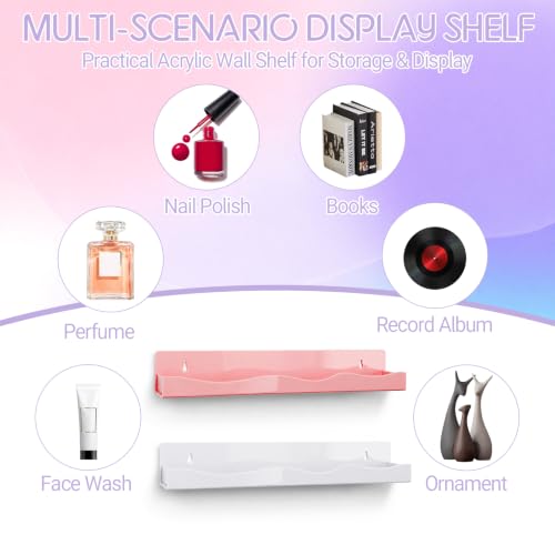 15" Nail Polish Wall Rack 6 Pack, Wall Mounted Organizer Holds 66+ Bottles - color: 6 Colors-standard