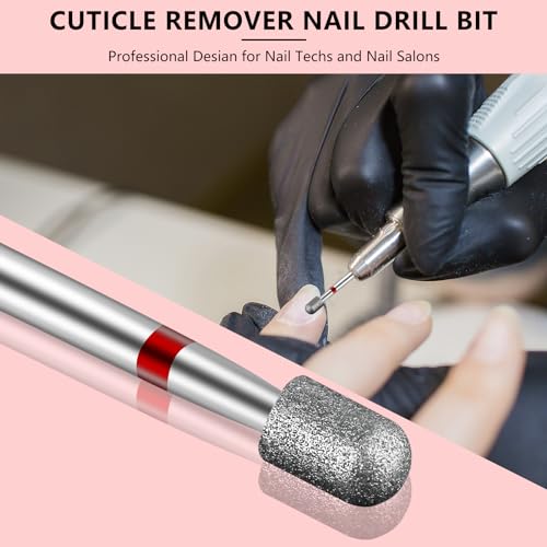 Nail Drill Bit,Cylinder Diamond Carbide Cuticle Remover Bit,3/32" Shank,Professional Diamond Carbide Nail Drill Bit for Acrylic Gel Nails,Home Salon & DIY(Fine) - color: Medium