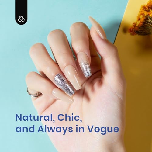 Beetles Gel Nail Kit Extension Set with 500Pcs Medium Coffin Shaped Tips - color: Medium Coffin 500pcs (Clear Kit)