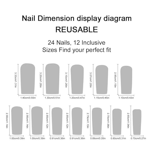Long Square Press on Nails Gradient Fake Nail for Women 24Pcs - color: 39