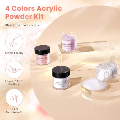 Acrylic Nail Kit for Beginners with Everything in Storage Bag, Bling Sliver - color: Single Silver