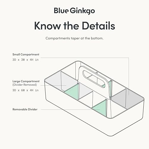 BLUE GINKGO Stackable Organizer Caddy, Long, Grey, Made in Korea - color: GREY, size: Long Rectangle