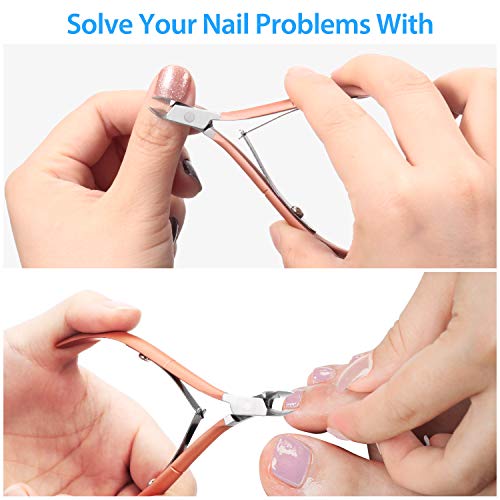 Mudder 3 Pcs Cuticle Trimmer Nipper Stainless Steel Nail Scissor, Rose Gold - color: Rose Gold
