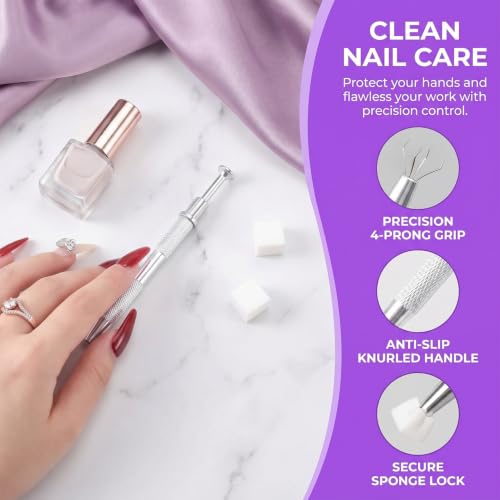 200Pcs Nail Sponges for Ombre,With 1Pcs Grabbing Pen