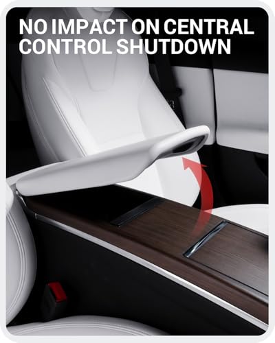 BASENOR Upgraded Center Console Armrest Cover for Tesla Model S Model X - size: Model S/X White