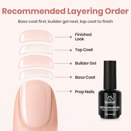 Beetles Builder Gel for Nails, 8 in 1 Natural Nude Translucent Color - color: 1- B - Natural Nude