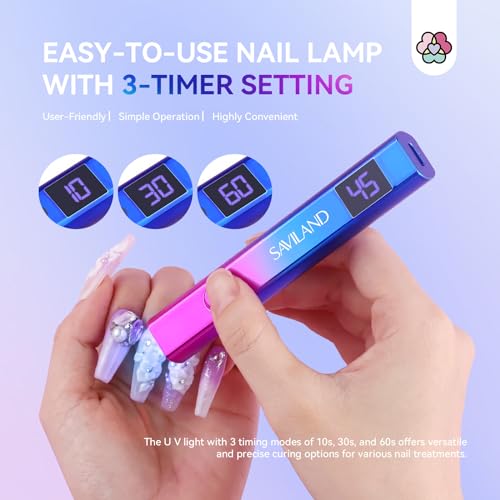 SAVILAND U V Light for Gel Nails, Mini Handheld U V LED Nail Lamp, 12W - color: A-U V Light for Nails