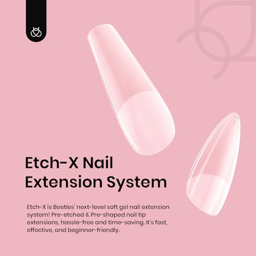 Beetles Soft Gel Nail Tips Short Almond 288pcs in 12 Sizes Etch-X