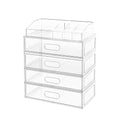 Clear Stackable Makeup Organizer with Drawer, 12''W Acrylic Storage Drawers - size: 5 Pack