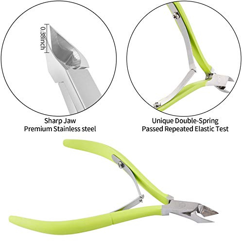 YINYIN Professional Cuticle Trimmer with Pusher and Cutter,Green - color: Green