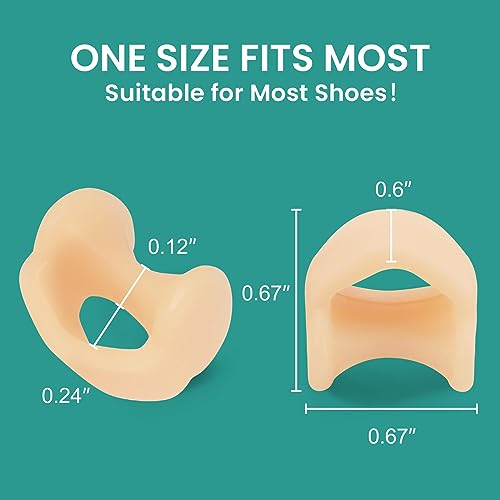 Welnove Gel Toe Separator - 8 Pack Pinky Toe Spacers - Little Toe Cushions, Small Sleeves for Preventing Rubbing & Reducing Pressure (Beige) - color: Beige
