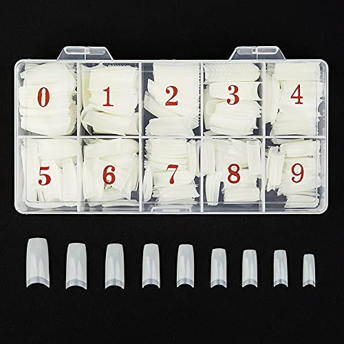 Beuniar Acrylic Nail Tips Natural 500Pcs French Artificial False Tip - color: Natural