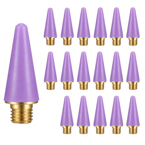 18 Pcs Wax Replacement Head Tips,Nail Rhinestone Picker (Purple) - color: Purple