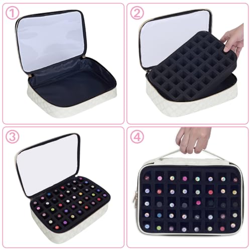 2 Pcs Small Clear Nail Polish Organizer Holds 80 Bottles Nail,Beige - color: Beige-Clear-2 pcs