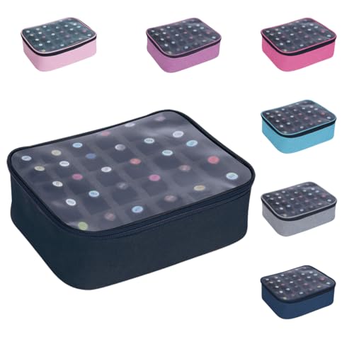 Small Clear Nail Polish Organizer Holds 30 bottles(15ml-0.5fl.oz) Nail Polish Case Multifunctional Nail Polish Bag organizer, Cosmetic Travel Makeup Cases for Women Black - color: Black, size: 1Pcs-30 bottles
