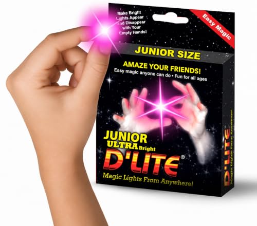 D'lite Magic Thumb Lightup Trick Set / 2 Original Amazing Ultra Bright Light Magic Fingers - Closeup & Stage Magic Tricks - Easy Illusion Anyone Can Do It - Magic Trick for Adults (Junior Pink) - color: Junior Pink