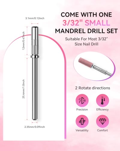 Makartt Nail Drill Bits Sanding Bands - 100 Pcs 180/240 Grit 3.1mm Pink - size: 180-240 Grit