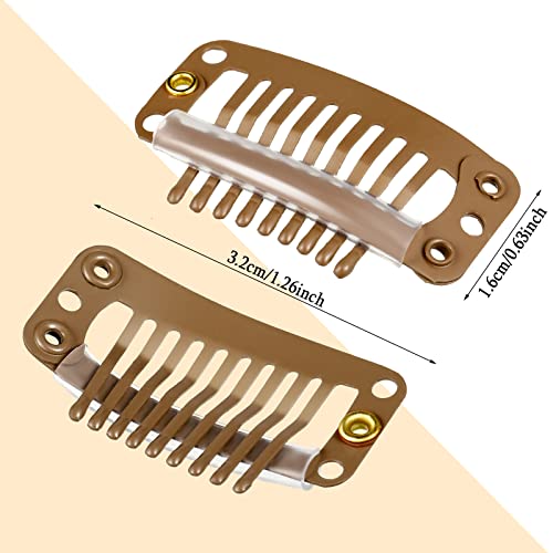 WILLBOND 30 Pcs 32 mm 9 Teeth Hair Extension Clips, Mixed Colors - color: Mixed Colors