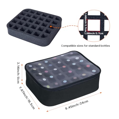 Small Clear Nail Polish Organizer Holds 30 bottles(15ml-0.5fl.oz) Nail Polish Case Multifunctional Nail Polish Bag organizer, Cosmetic Travel Makeup Cases for Women Black - color: Black, size: 1Pcs-30 bottles