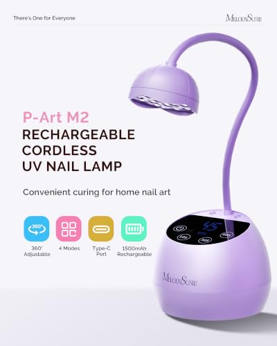MelodySusie Gooseneck Cordless UV Nail Lamp P-ArtM2 Light for Nail Tips - color: Purple