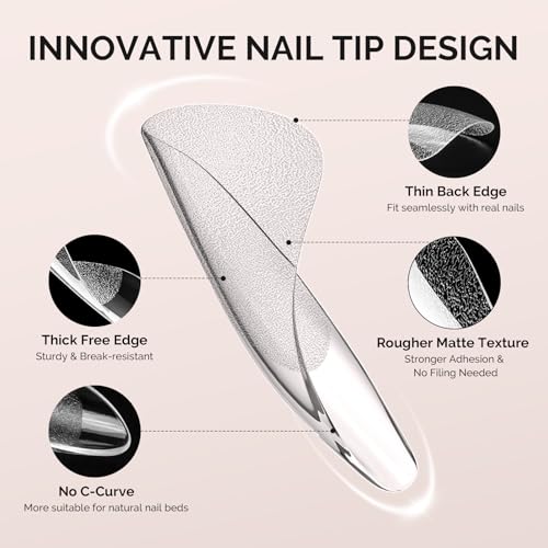 MelodySusie Medium Almond Stiletto X Nail Tips - 600Pcs 15 Sizes