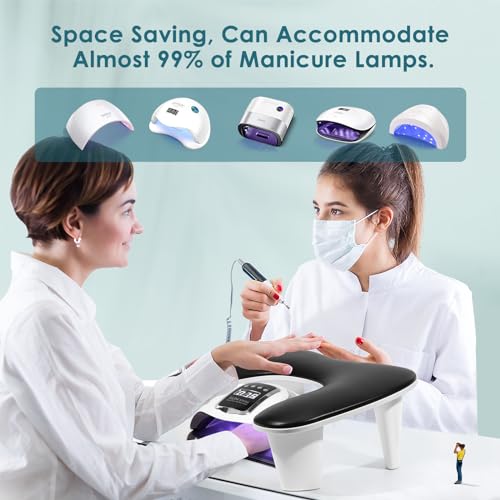 Big Arm Rest for Nails Tech, U-Shaped, for Acrylic Nails, Black - color: 1nd Gen Black