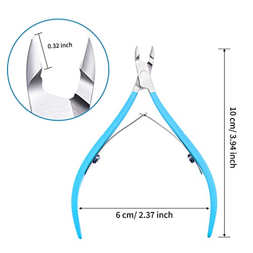 Mudder 3 Pcs Cuticle Trimmer Nipper Stainless Steel Nail Scissor, Blue - color: Blue