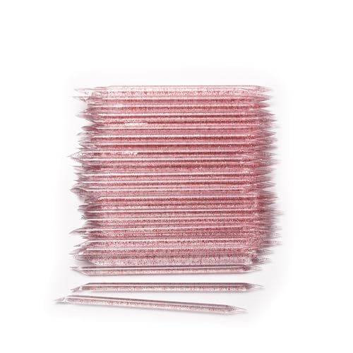 100Pcs Disposable Nail Sticks Double-End Nail Cuticle Pusher Remover Nail Care Stick Cleaning Stick for Fingernail Manicure Pedicure Tool (Rose Red) - color: Rose Red