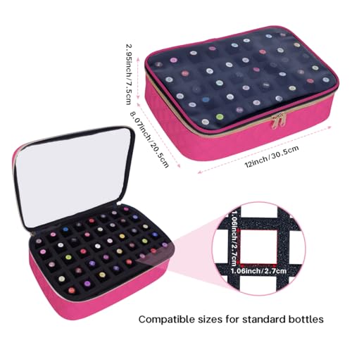 2 Pcs Small Clear Nail Polish Organizer Holds 80 Bottles Nail,RoseRed - color: RoseRed-Clear-2 pcs