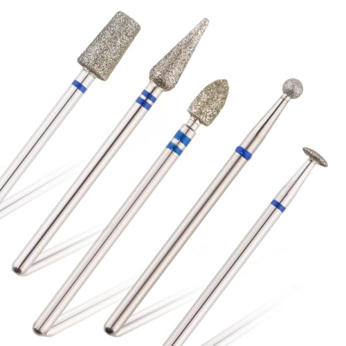 QUNZHAO 5Pcs Diamond Nail Drill Bits sets (BLUE (M) B05 set) - color: BLUE (M) B05 set