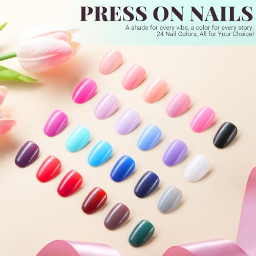 TsMADDTs Short Oval Press On Nails for Beginner Home DIY or Salon Manicure