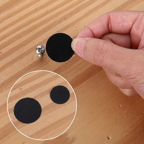 Ouligay 322 PCS Self-Adhesive Screw Hole Sticker, Black Screw Covers Stickers, 12mm/15mm/21mm/30mm/50mm Screws Cover Stickers Dustproof Sticker for Various Furniture Cabinet, Drawers, Desks - color: Black