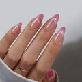 BTArtbox Press On Nails, Pink Almond French Tip Nails, 30Pcs Full Kit - color: A1-Rosy Dew