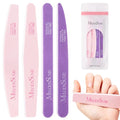 MelodySusie 4Pcs 100/180 Grit Nail Files Emery Boards Pink & Purple - size: 4Pcs Mix Shape