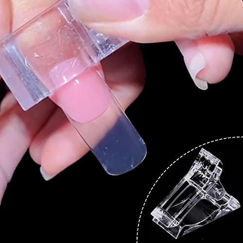 DRDS 10Pcs Nail Tips Clip for Quick Building Polygel nail forms Nail clips for polygel Finger Nail Extension UV LED Builder Clamps Manicure Nail Art Tool