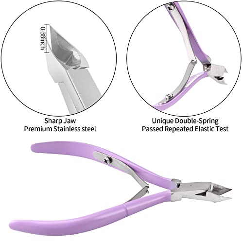 YINYIN Cuticle Trimmer with Pusher and Cutter,Cuticle Nipper,Purple - color: Purple