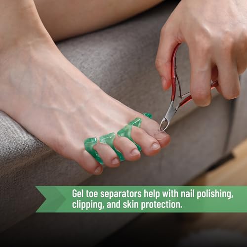 Dr. JK- Gel Toe Separators for Pedicure, 2 Pairs, Blue & Green - color: Blue & Green