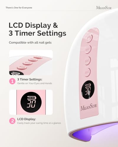 MelodySusie P‑Plus30B UV Nail Lamp for Gels with 3 Timer Smart Sensor - color: B--pink
