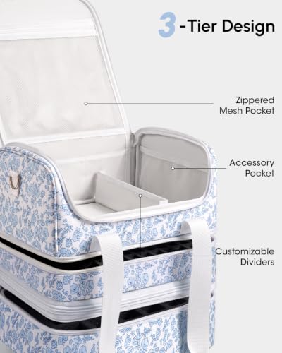 Nail Polish Organizer Bag Storage - Nail Kit Stuff Supplies Tech Tool Case - color: White