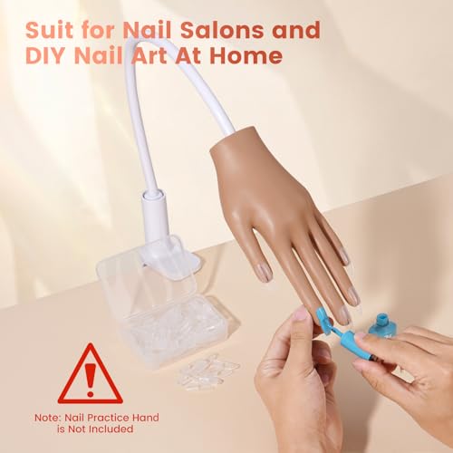 100PCS Replacement Clear Nail Tips for Practice Nail Hand - color: Clear-100pcs Refill Tips for Silicone Hand