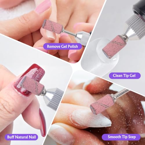 400Pcs Nail Drill Bits Sanding Bands with 2Pcs Mandrel Bit Set - size: 400P