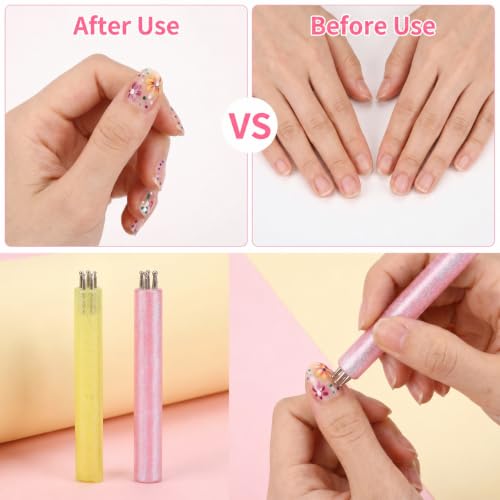 2Pcs 5 Petal Flower Dotting Tool Nail Art 1.8mm Nail Dot Tool