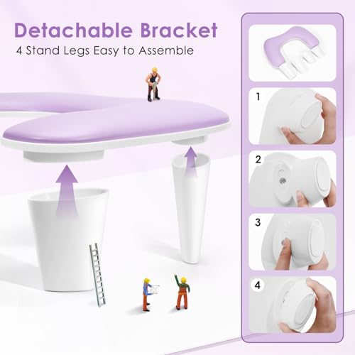 Big Arm Rest for Nails Tech, U-Shaped, for Acrylic Nails, Purple - color: 1nd Gen Purple