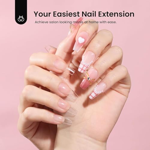 Beetles Gel Nail Kit Medium Coffin with Nail Dehydrator and Primer 576Pcs